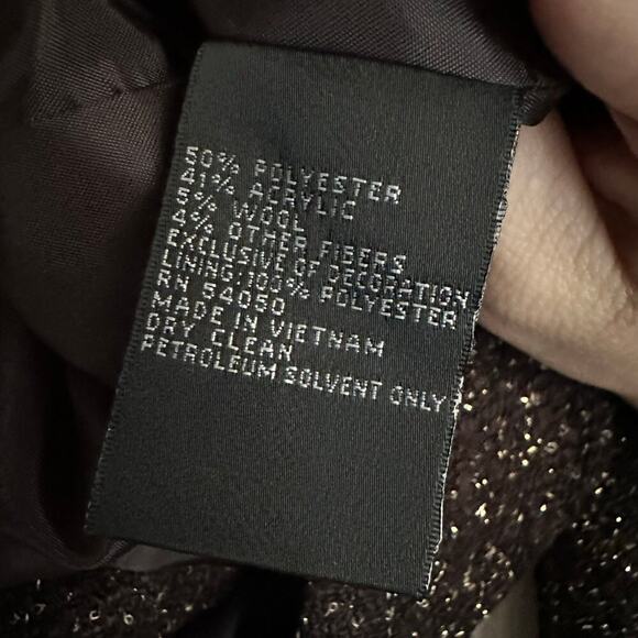 Kasper Sportswear Women’s Size 16 Blazer Black Coat Sparkle Button - Picture 5 of 6